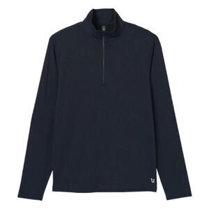 Vuori | Men's Ease Performance Half Zip 2.0 Sweatshirt Ink Heather Blue M